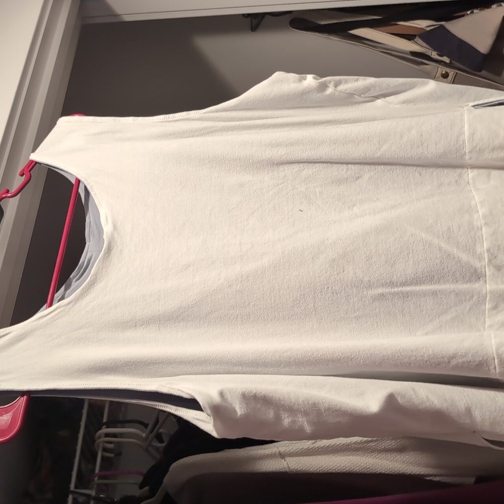 Maggie's Organic White And Sea Salt Women's Hi-Lo Tank Top